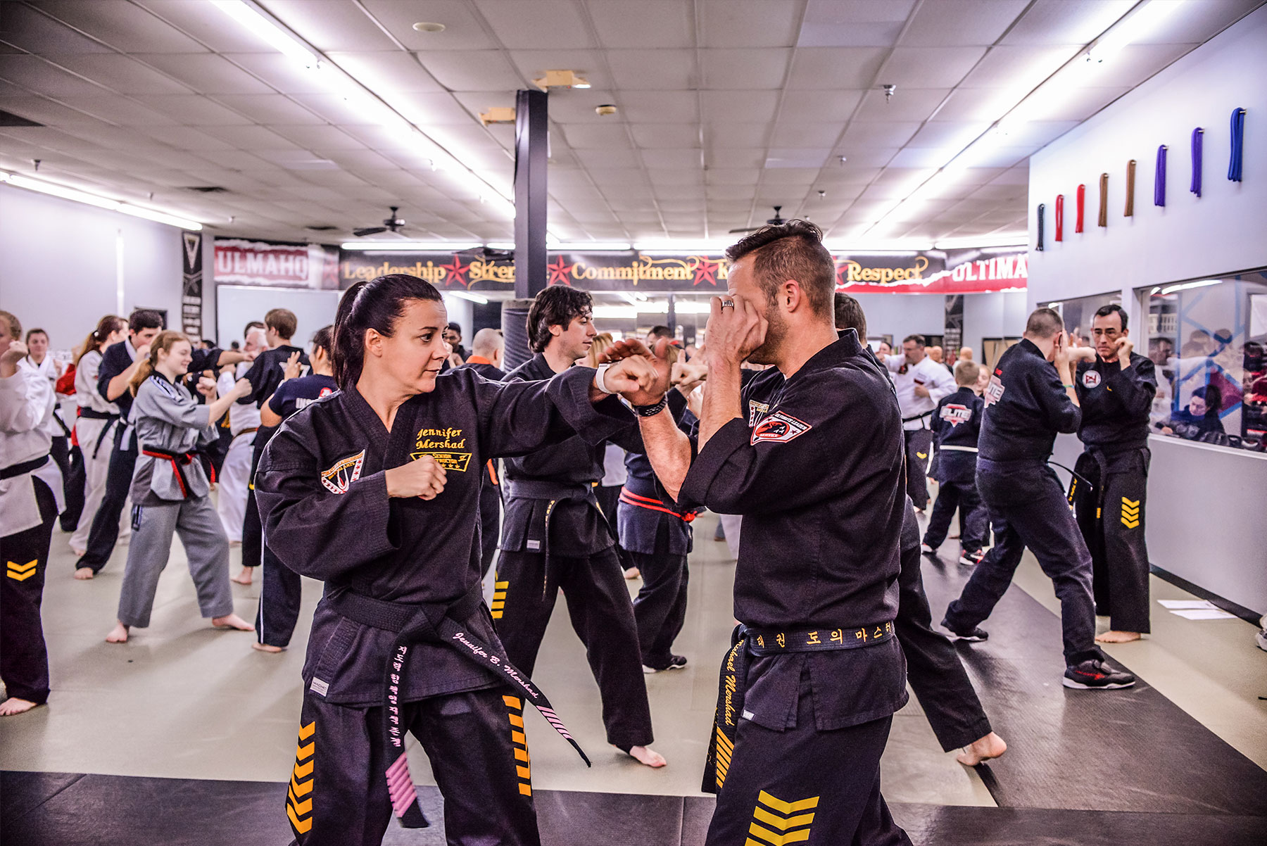 Fusion kid punching at Ultimate Leadership Martial Arts